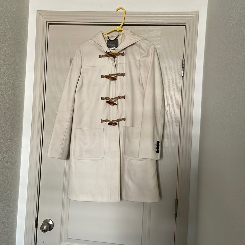 J Crew wool cashmere nello gori toggle white jacket lightly used